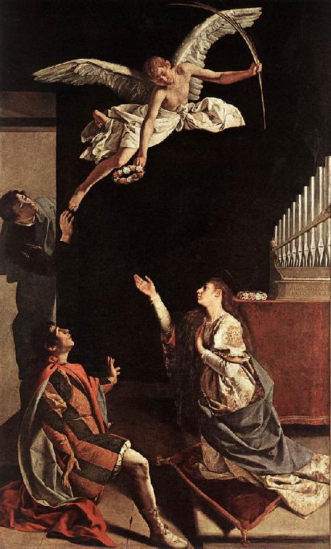 GENTILESCHI, Orazio Sts Cecilia, Valerianus and Tiburtius dfgj oil painting picture